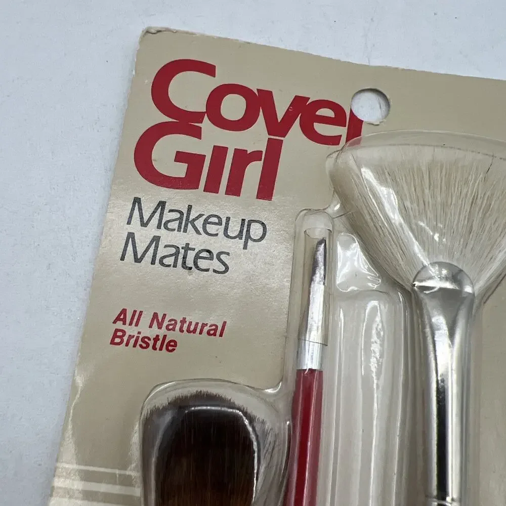 Vintage Cover Girl Makeup Mates Just Basics Face Kit Brushes 10009 Red NEW